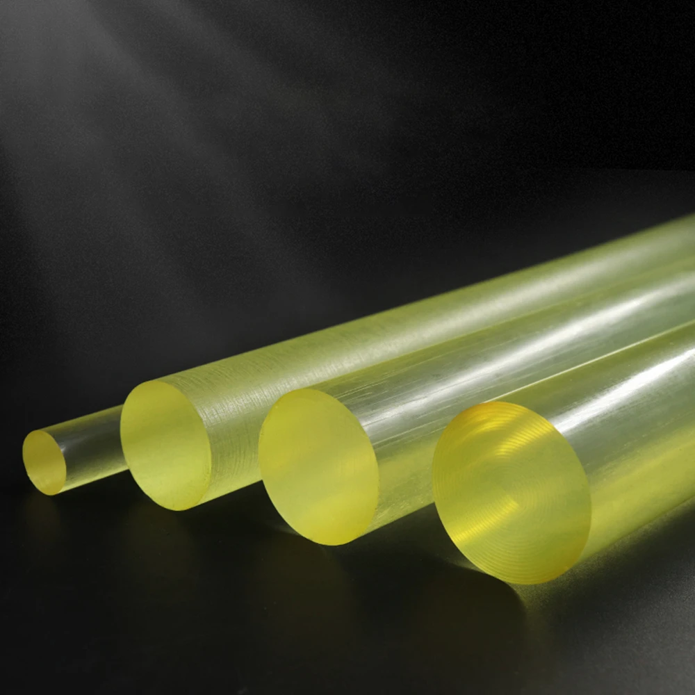 Solide PU Polyurethan Stange 10/12/15/18/20/25/30/35/40/45/50mm Elastische Gummi Stangen Gelb Durchscheinende Stretch Sticks Kunststoff Stange – Detail 4