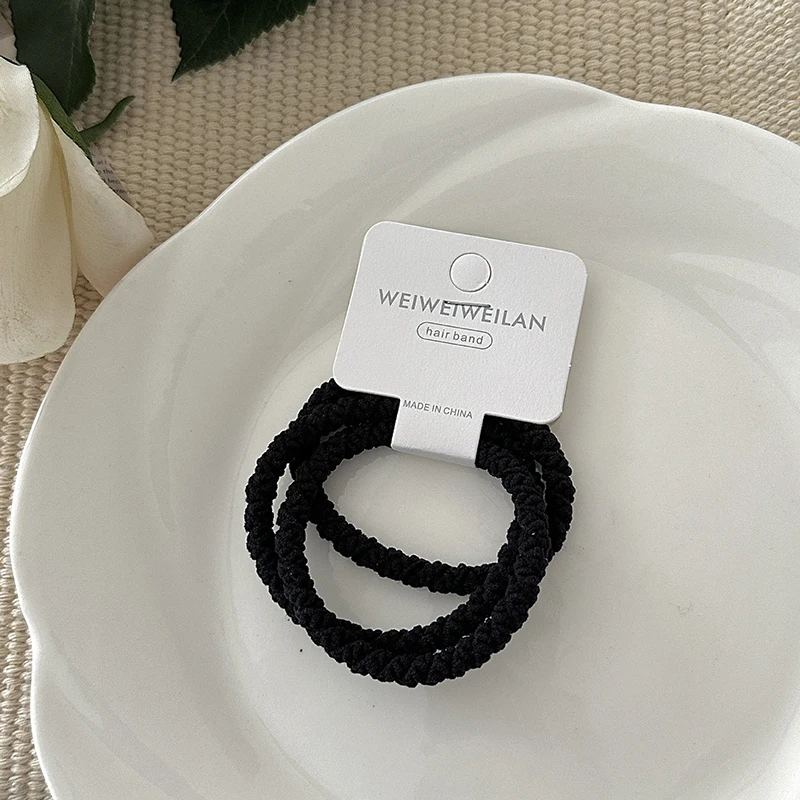3 Stück Twill-Haargummis mit hoher Elastizität, schlichtes Design, vielseitig einsetzbar, für Pferdeschwänze, Alltags-Haarbänder – Detail 8