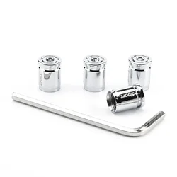 Premium Zinc Alloy Anti - Theft Tire Valve Caps (Sliver)