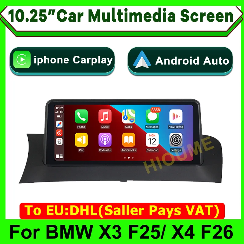 

10.25" Wireless Apple CarPlay Android Auto Car Multimedia Screen for BMW X3 F25 X4 F26 CIC NBT Head Unit