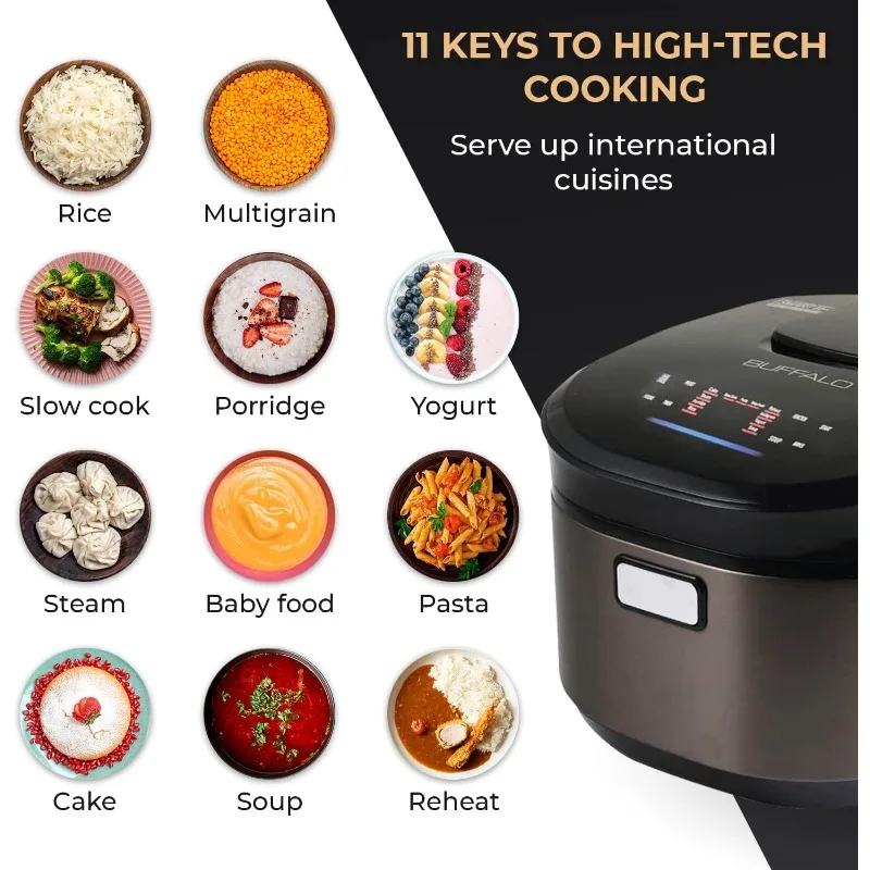 Rice Cooker and Warmer, 1.8L, 10 cups of rice, Non-Coating inner pot, Efficient, Multiple function, Induction Heating (10 cups) 3