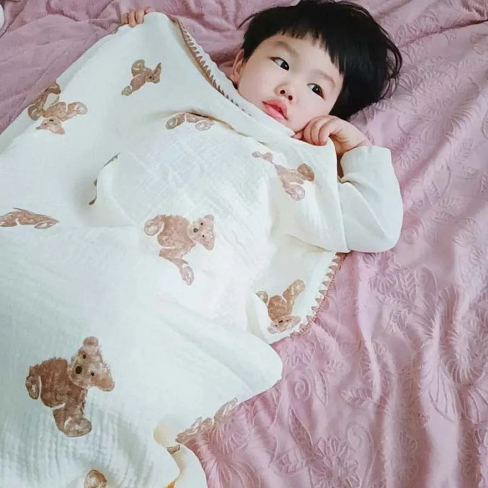 Breathable Baby Bean Blanket Soft Koala Cover Blanket for Infant Skin-friendly Thickened Nap Sleeping Rug Sofa