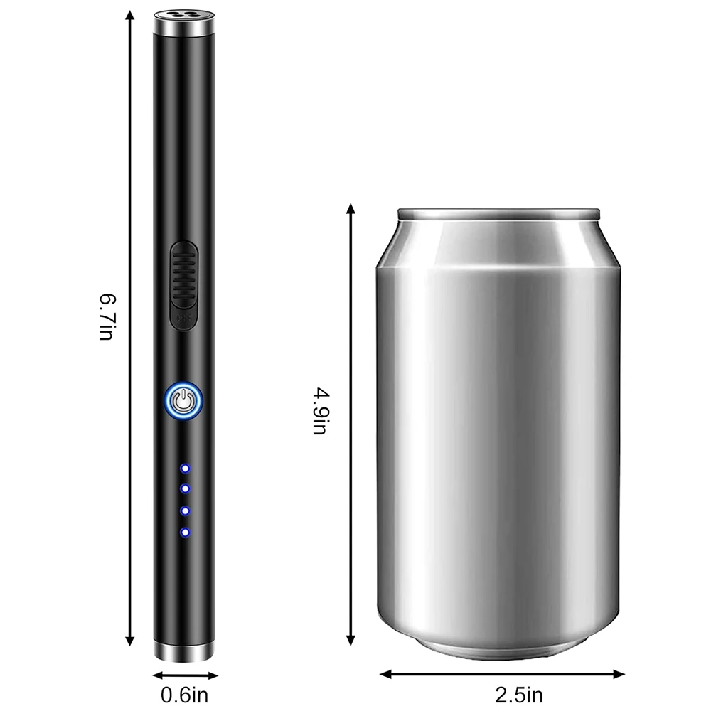 Windproof Kitchen Electric USB Lighter Long Candle BBQ Gas Stove Ignition Gun Camping Rechargeable Arc Flameless Plasma Lighter