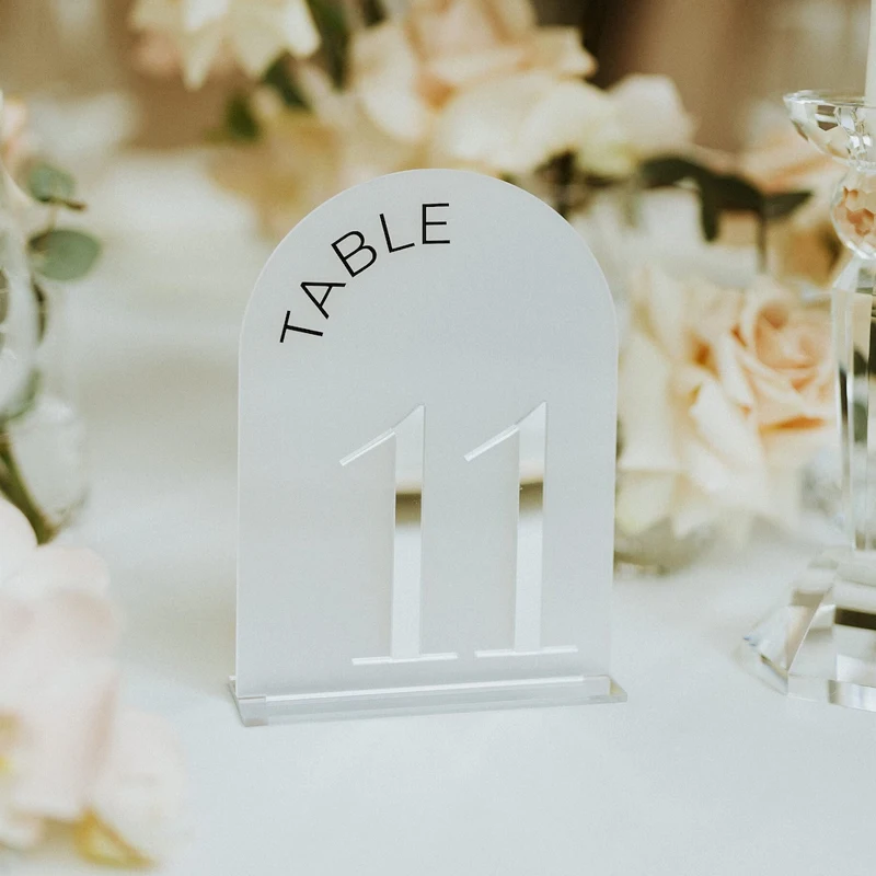 Arch Acrylic Table Numbers with Stands,3D Silver Mirror Table Signs,Frosted Acrylic Wedding Signs,Wedding Reception Decor