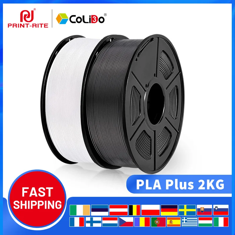 1.75mm PLA Plus Filament 2KG  For 3D Printer Print-rite CoLiDo PLA Plastic 3D Printing Materials, Tangle-free, High Toughness