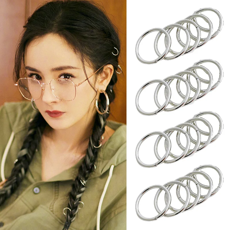 10-50Pcs Dreadlocks Hair Rings 10-16mm Accessories Clips for Women Girls Kids Hair Beads Circle Braids Styling Gold Sliver Color 4