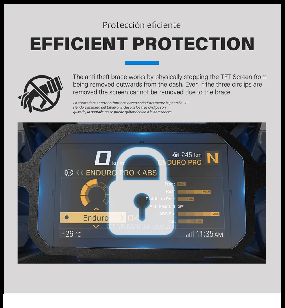 Protecteur écran Et Cadre Antivol Compteur Pour BMW R1250GS/R1200GS Adventure - Pièce Aluminium