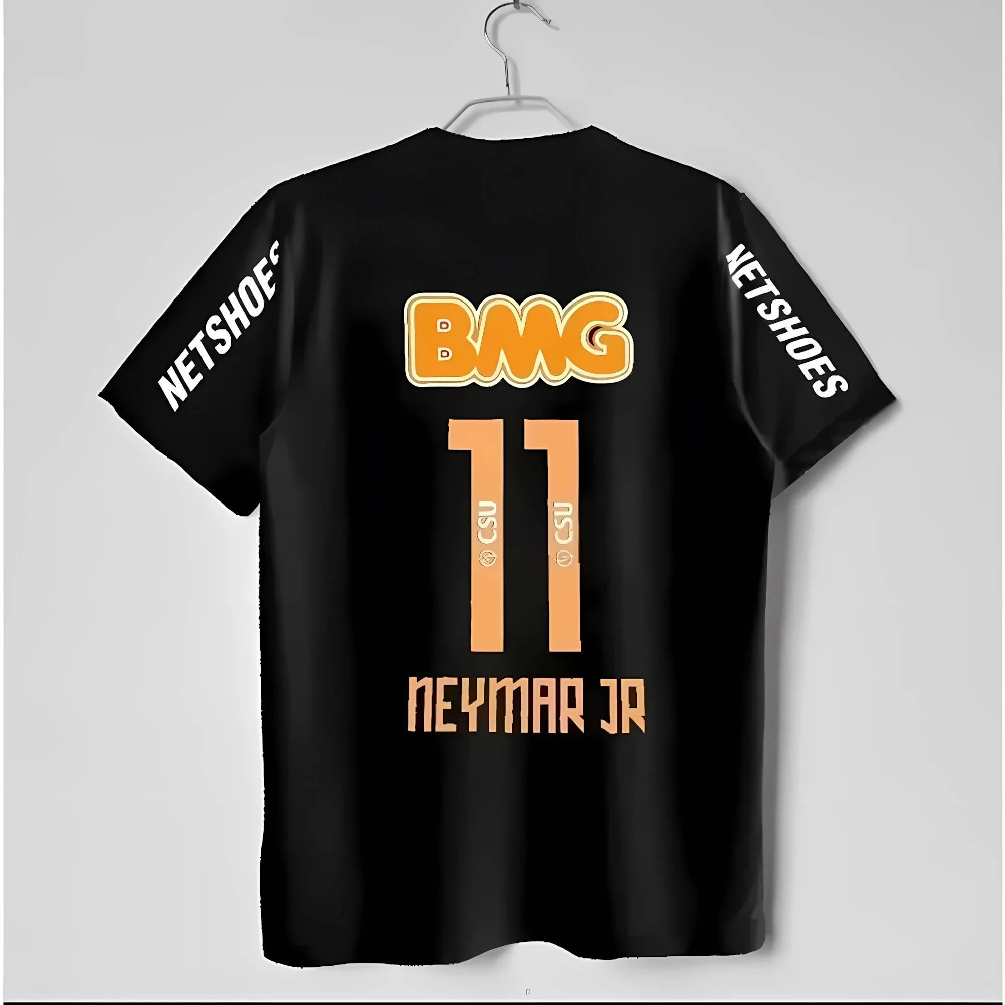 BMG Neymar Jr 11 Official Soccer Jersey: White Short-Sleeve with