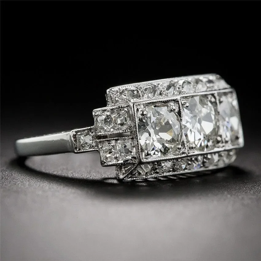 Silver Ring Silver Rings 2 Carat White Diamond Ring Silver S925 Sterling Bague Bizuteria for Women Anillos Silver 925 Jewelry Fine 2 Carat Ring for Women