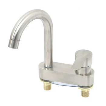 Rubinetto del bagno Rubinetto per lavabo in acciaio inossidabile Rubinetto per lavabo Rubinetto Miscelatore caldo freddo Rubinetto monocomando a 2 fori Accessorio per il bagno 1