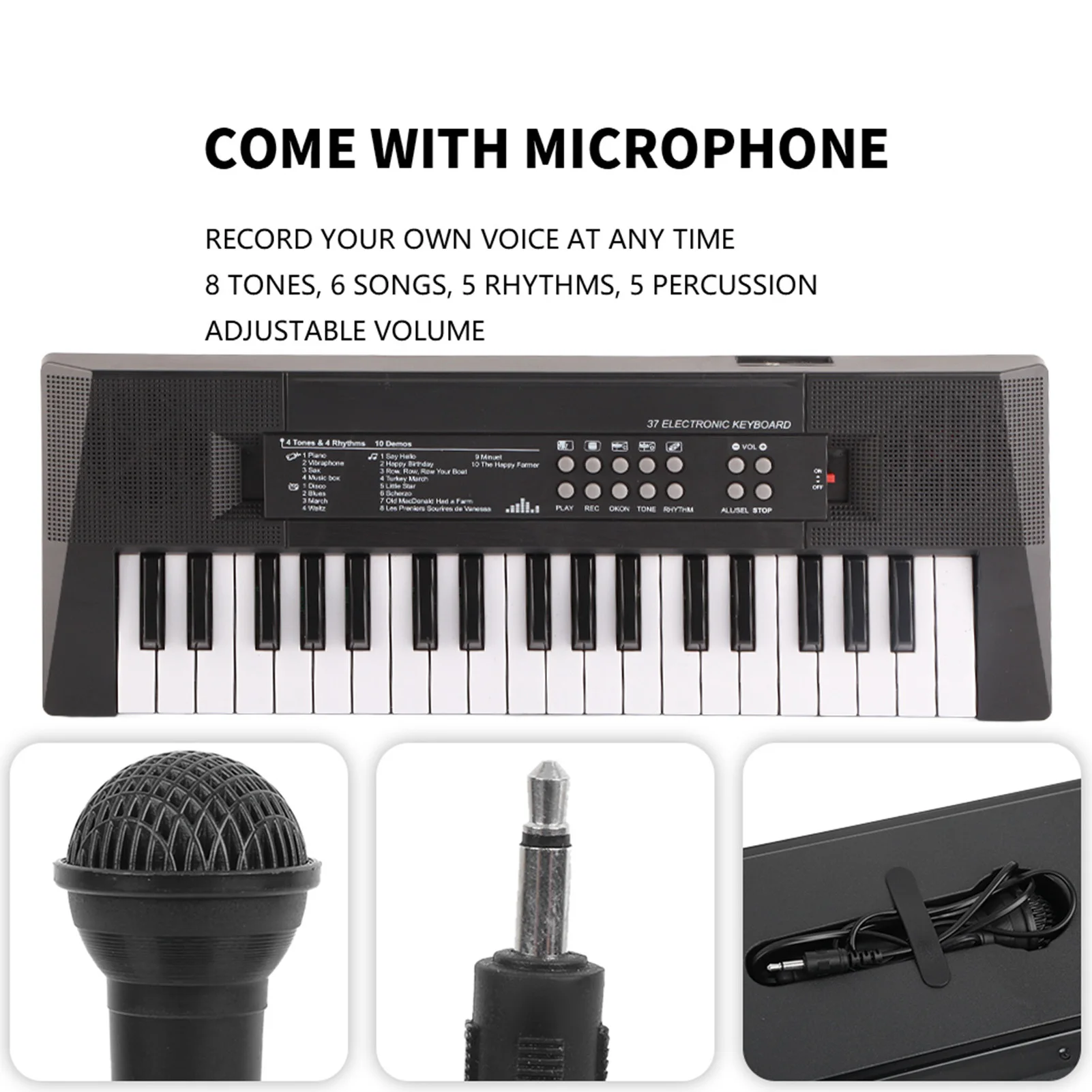 37 Keys Kids Electronic Piano Organ keyboard with Microphone Education Toys Musical Instrument Children Boys Girls Gifts