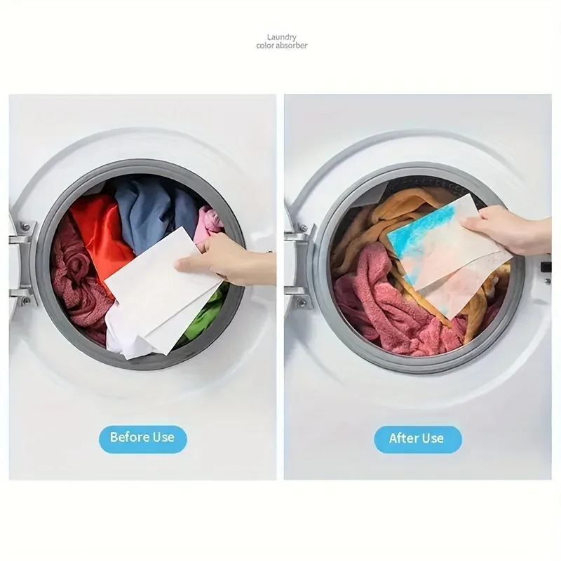 Color Catcher Laundry Sheets-Dye Trapping & Anti-Transfer Wash Paper Uncharged Safeguard for Mixed Washes 100pcs laundry sheets laundry color catcher sheets