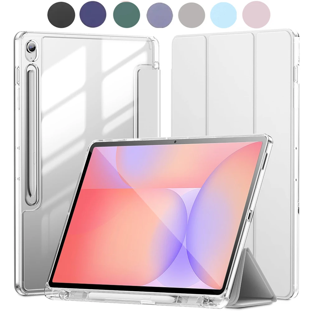 Crystal Clear Tablet Case with Pencil Slot and Auto Sleep/Wake Functionality