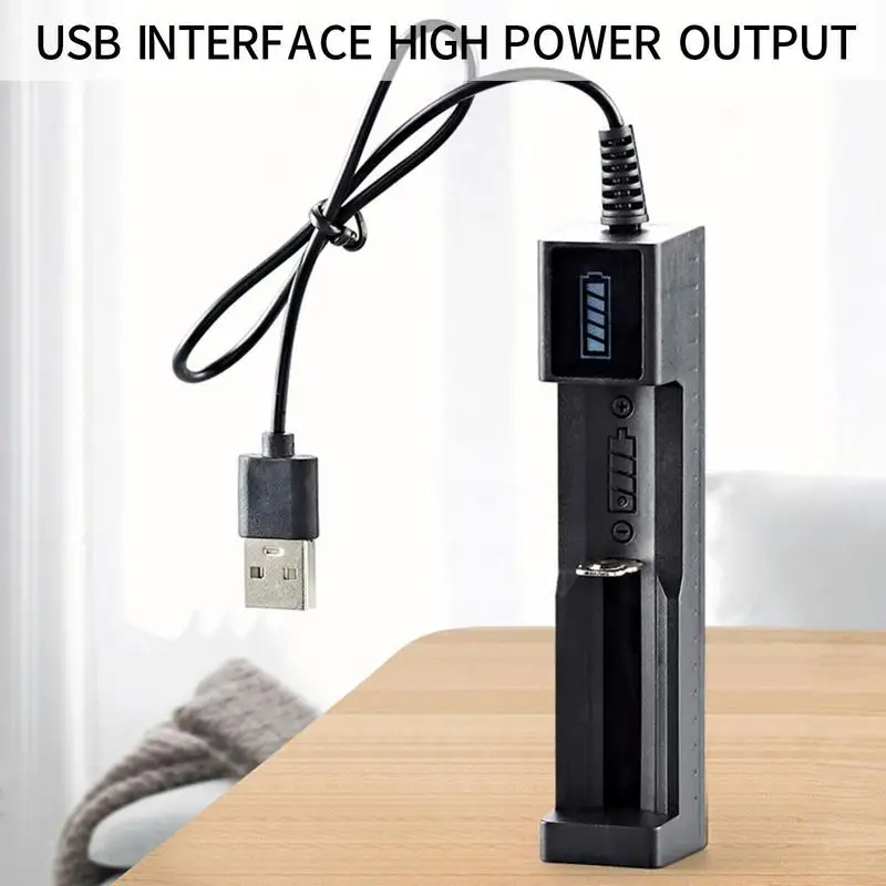 18650 Battery Charger Single Slot USB Battery Charging Tool Suitable For Li-ion Batteries 10440 14330 14500 16500 18500 16650