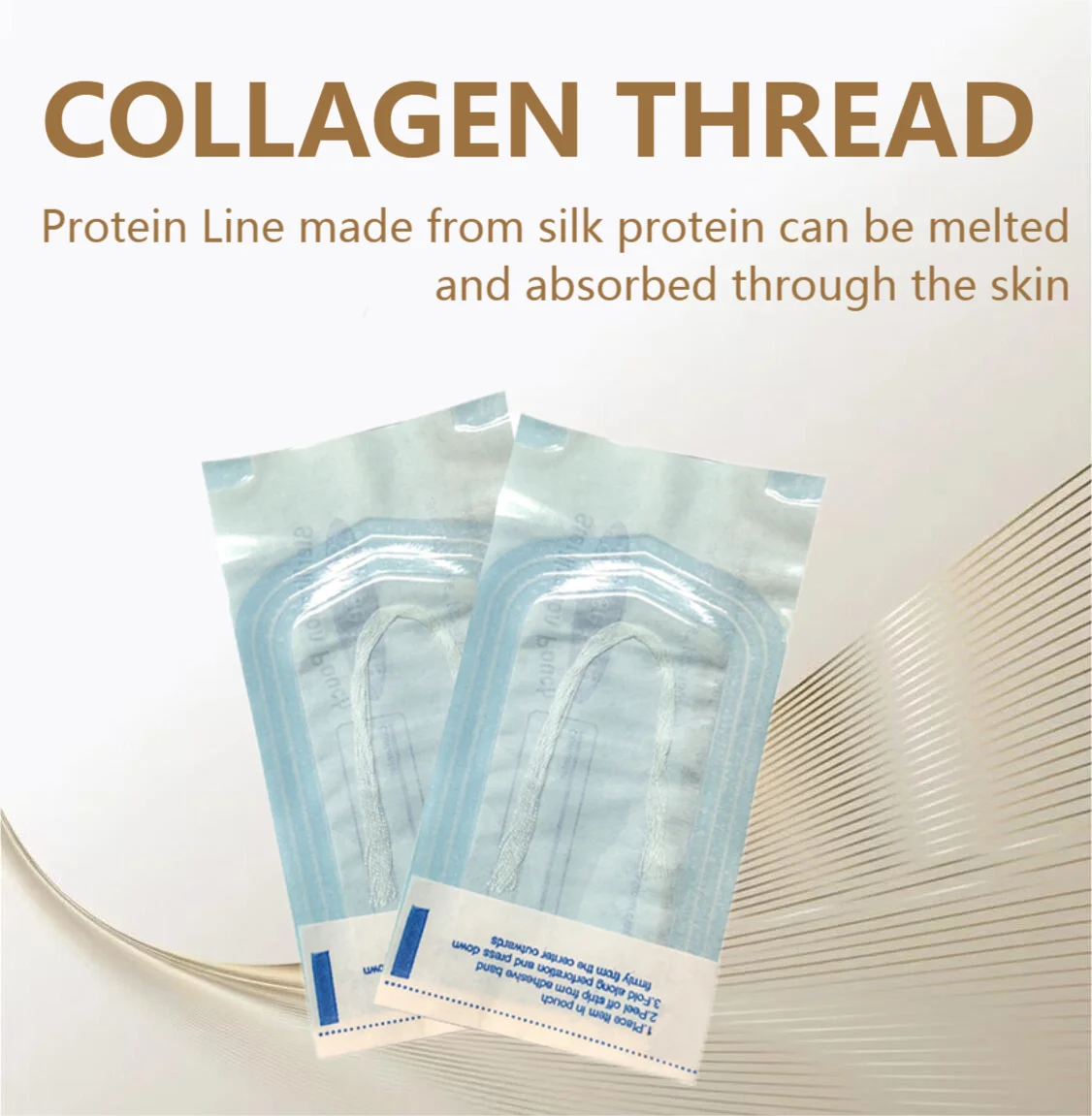 Absorbent Collagen Threads No Needle Gold Protein Line Anti Aging Women Collagen Face Filler Protein Thread Skin Care