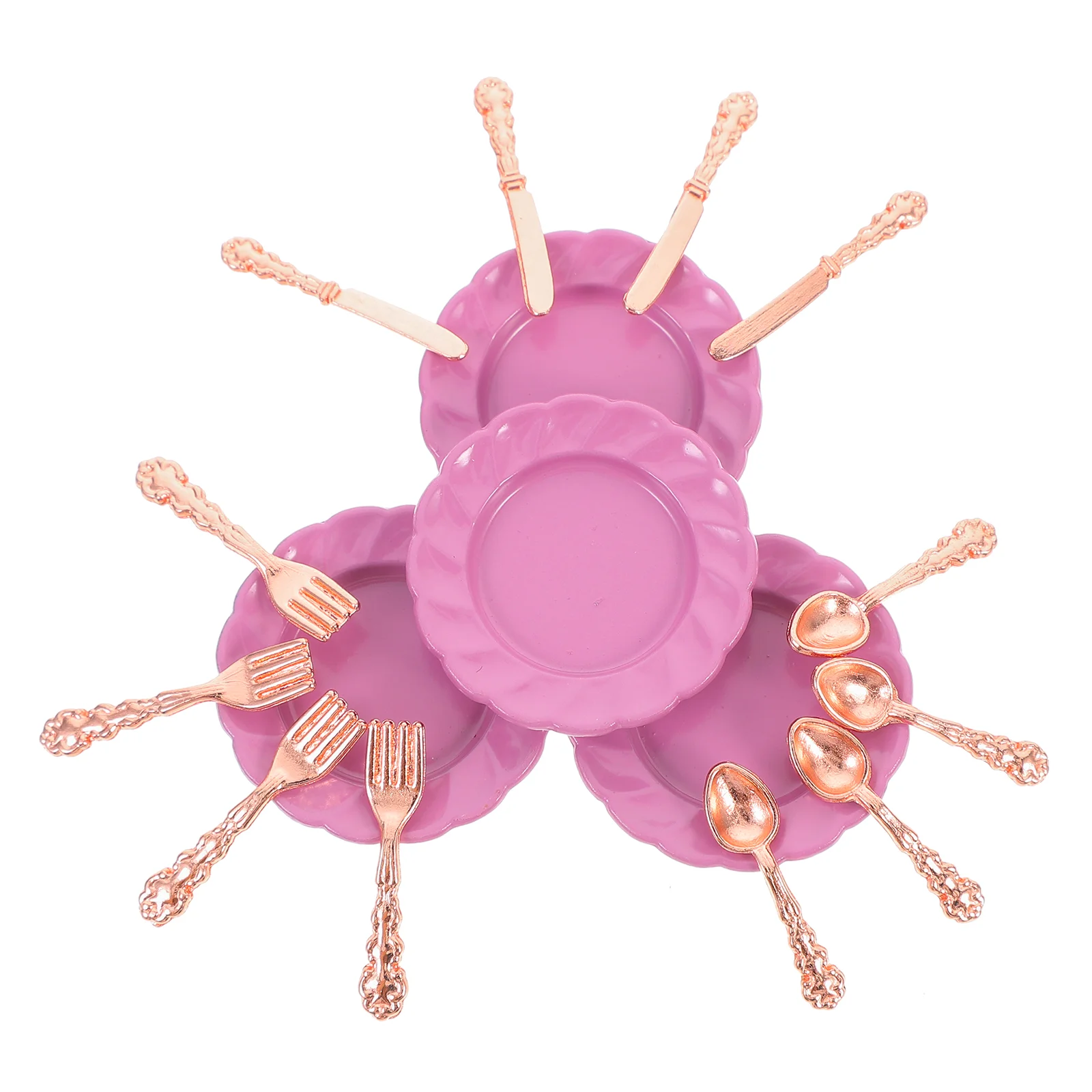 

Miniature Cutlery Set House Spoons Kitchen Accessories Cake Dish Things Tableware Resin Child Plates Forks