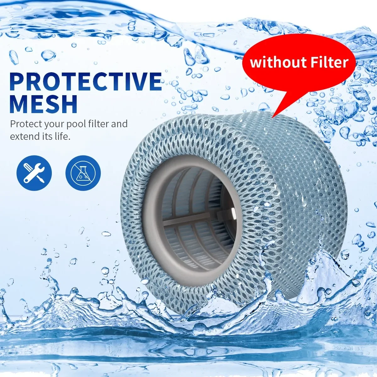 Mspa Hot Tubs Swimming Pool Filters Cartridge Filter Protective Cartridge Mesh Swimming Pool Accessories 4/2/1PC