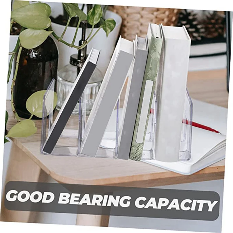 Transparent Bookend Folder Acrylic Bookend Folder For Desk Accessories Office Folders File Sorting Plastic Bookshelf File Holder