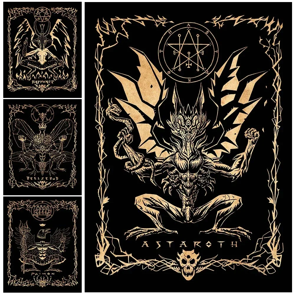 BAPHOMET Satan Beelzebub Demon 5x3 Feet FLAG 150cm X 90cm - Foto 7