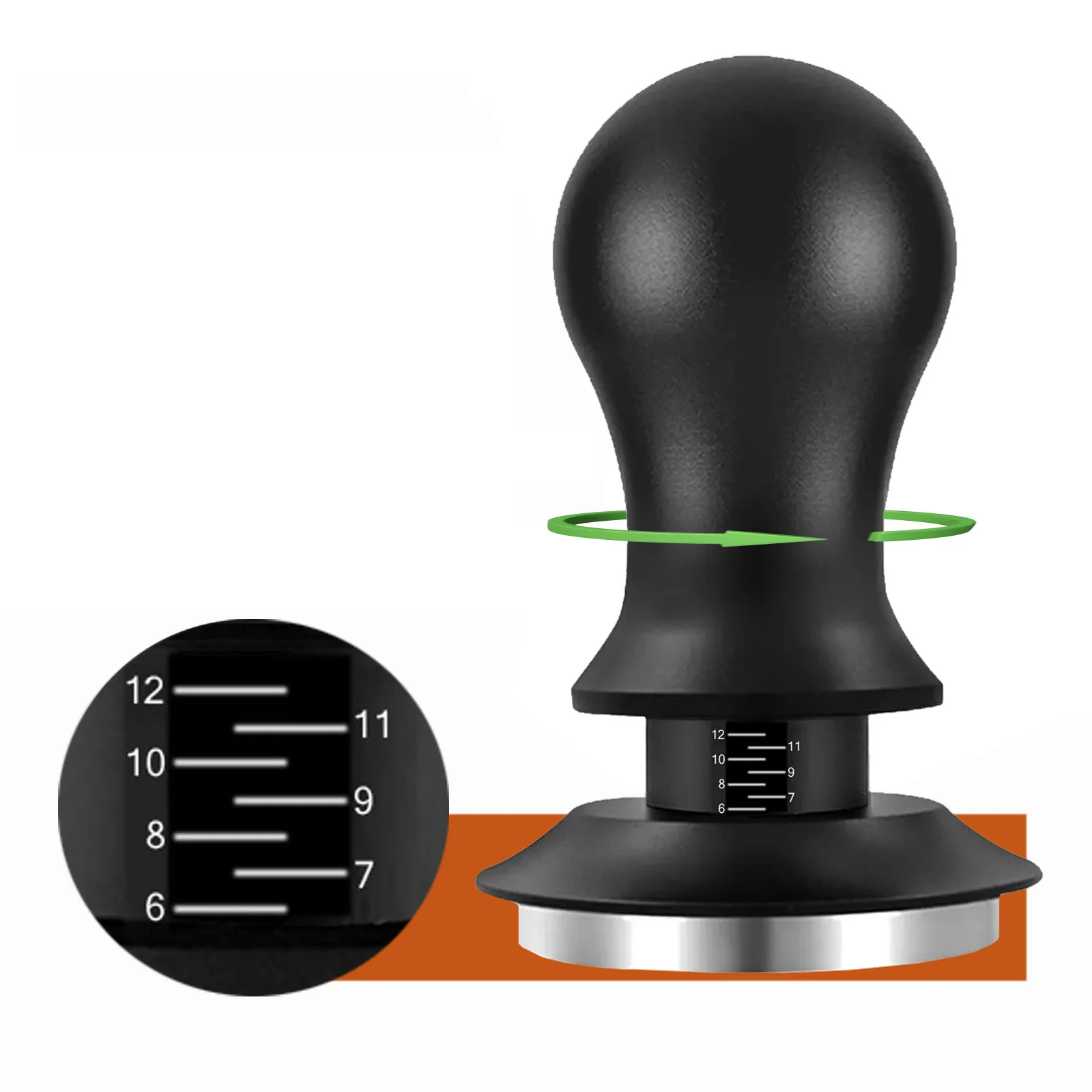 

Coffee Tamper 51mm/53.3mm/58.5mm Adjustable Stainless Steel Flat and Ripple Springs Calibrated Tamping