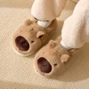 Plush Capybara Slippers Comfortable Closed Toe Slippers Non-Slip Thermal Home Slippers Fluffy Couple Slippers for Indoor Bedroom 1