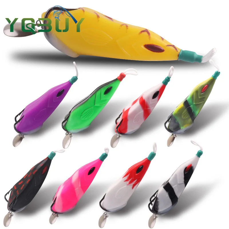 Fishing Soft Frog Lure 8cm/15g Soft Bait Lure Blood Trough Hook fishing lure,carp fishing bait