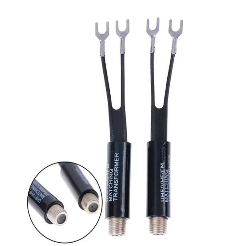 75 Ohm to 300 Ohm Matching Transformer Converter Adapter F Type Female Coax Connector Plug Jack 2/6/10/12pcs