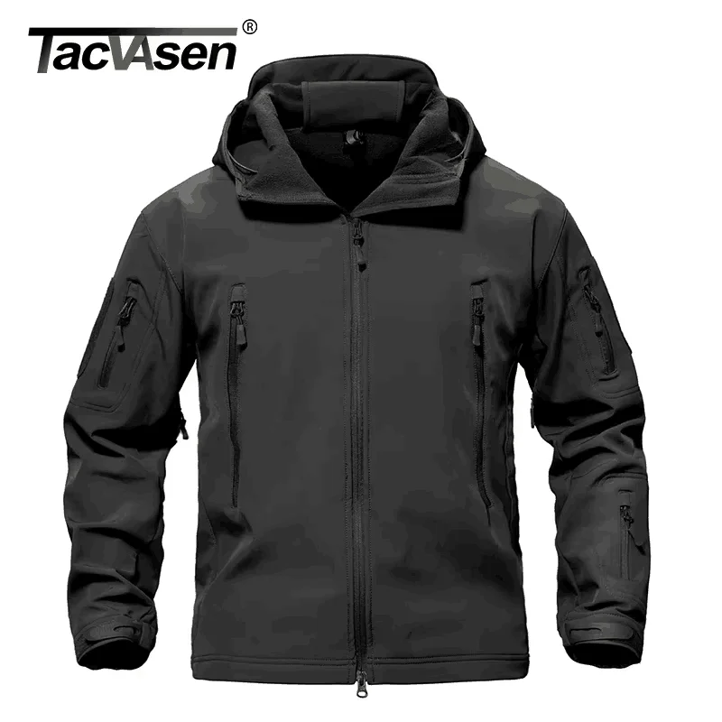 Tacvasen-メンズ防水フリースジャケット、ソフトシェルアウト