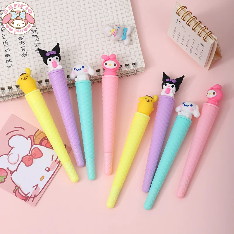 

Sanrio 36pcs Gel Pen Cute Cinnamoroll Kuromi Candy-colored Ice Cream Series 0.5 Black School Supplies Small Fresh Kids Gift Pens