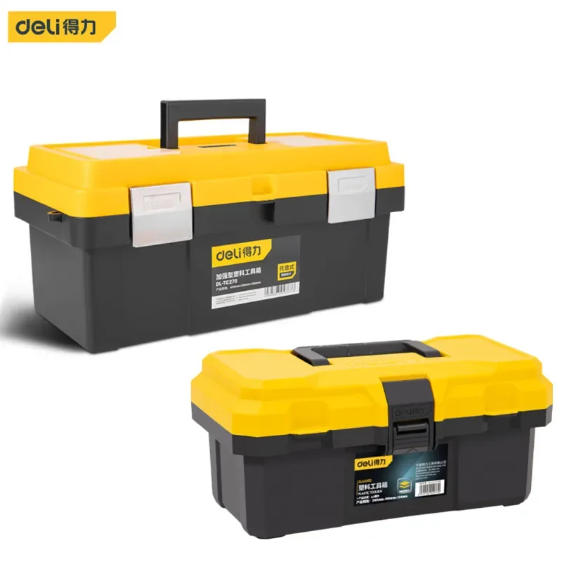 Storage Box Deli 1 Pcs Multiple Specifications Double Layer With Handle Multifunctional Portable