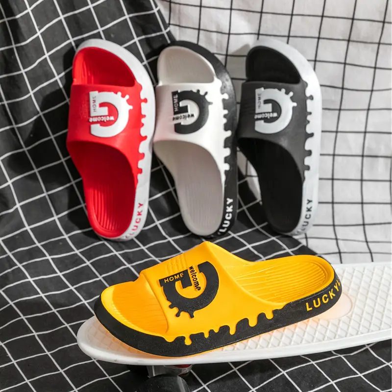 

Real Photos yellow green Slippers Summer Boys Children's Indoor Boys Non-slip Children's Sandals And Slippers Outside The Home