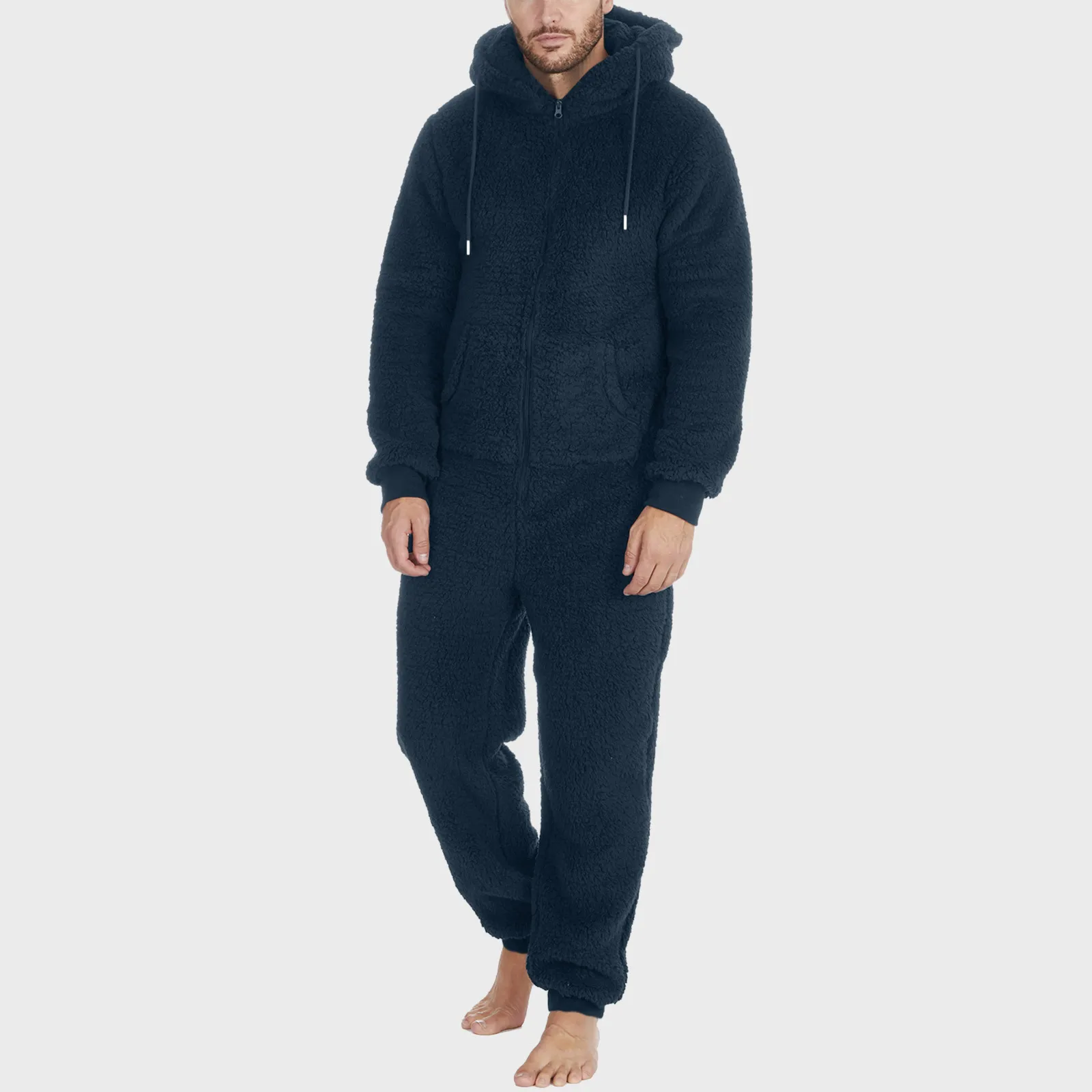 Hausanzug Herren Winter Teddy Fleece Warme Schlafan Produktbild-Vorschau 5