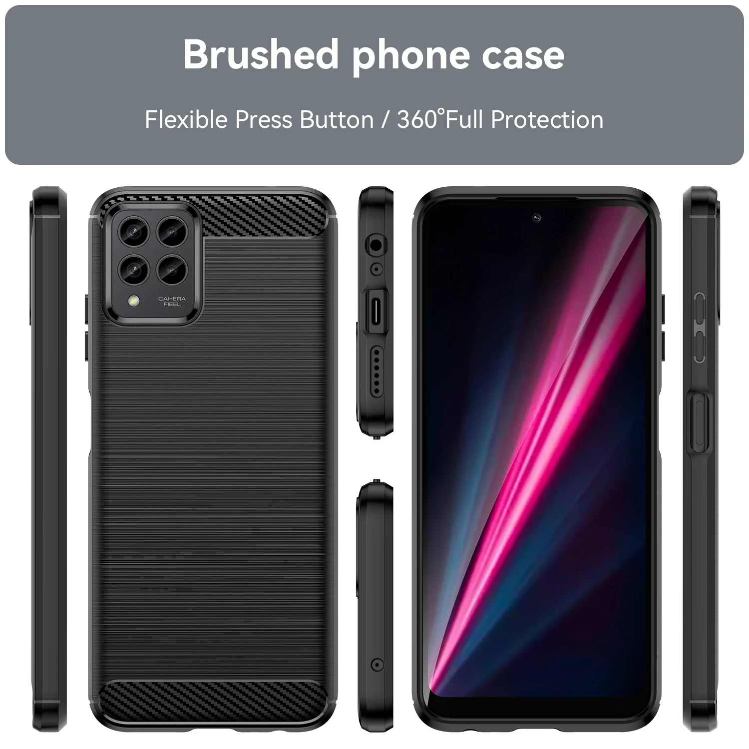 Sleek Carbon Fiber Texture TPU Shockproof Protective Case