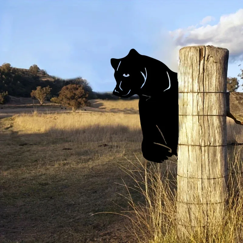 

Crafts 1pc Bear Shape Iron Silhouette, Outdoor Garden Fence Decorations Wall Art Home Decoration for Garden Party Décor