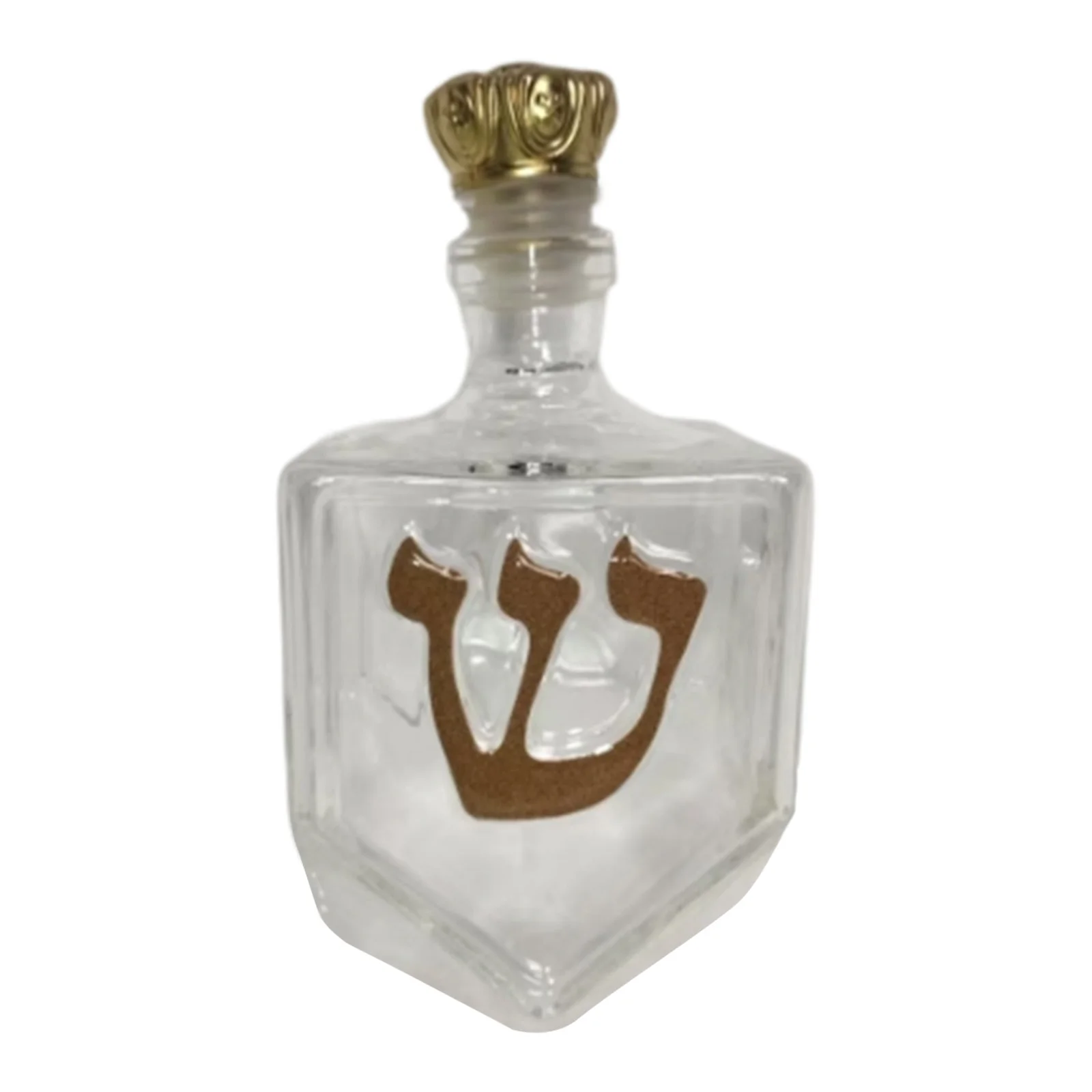 Hanukkah Novel Whiskey Bottles W/ Golden Hebrew Letters Crown Cap Twisted Whiskey Decanter for Festival Home Bar Display