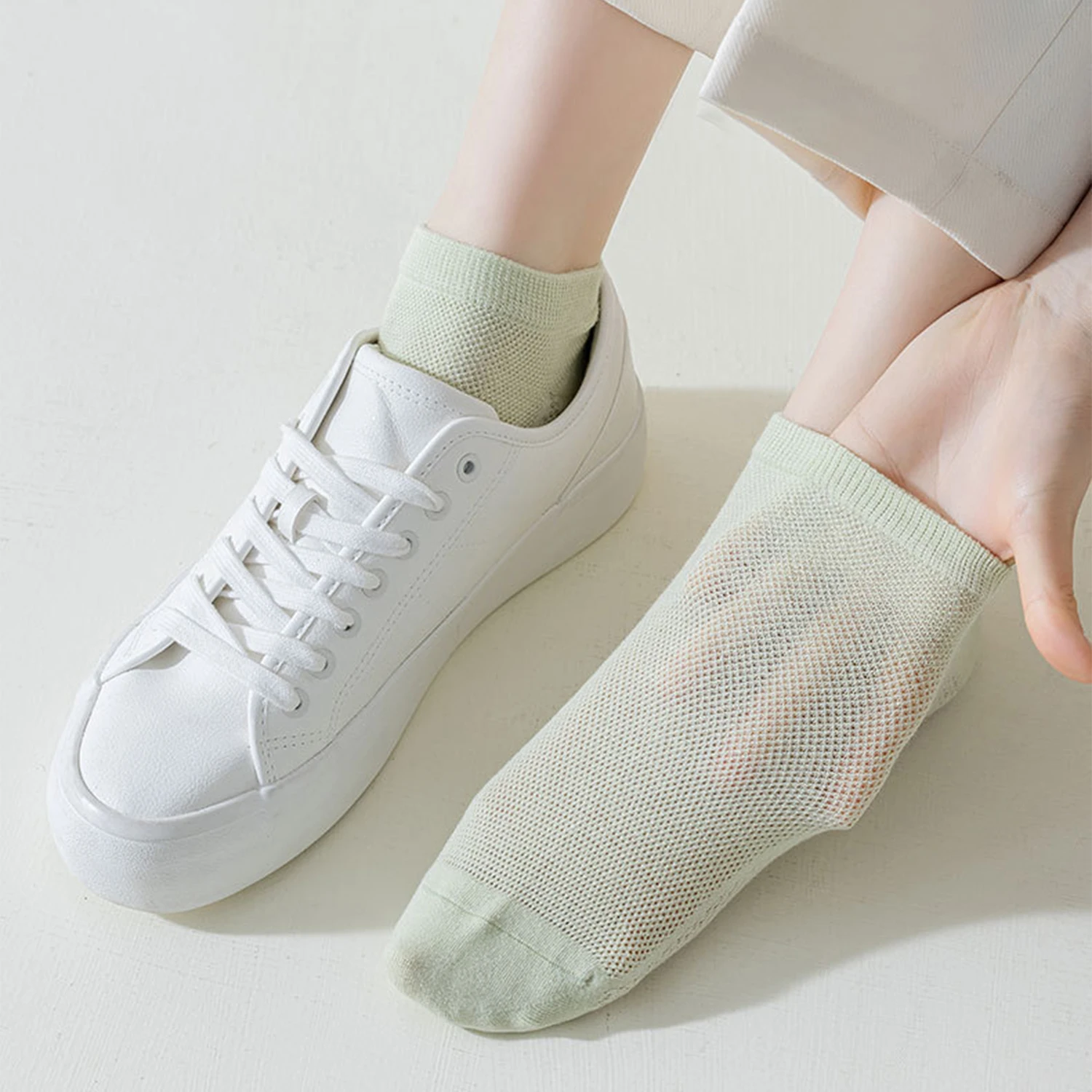 12 Pairs Woman Cotton Socks Short Thin Mesh Breathable Sock Short Low Cut Summer Girl Sock