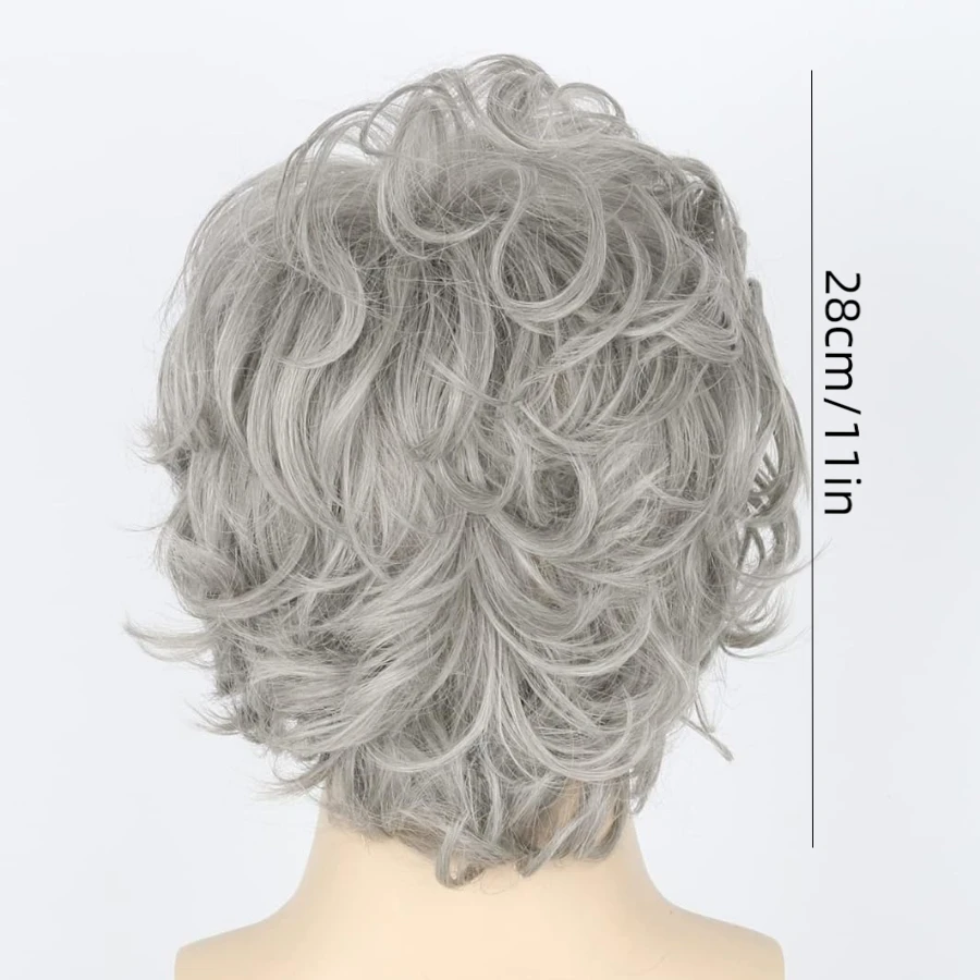 Halloween Wig 70s Men's Brown Short Wave Fluffy Role-Playing Costume Character