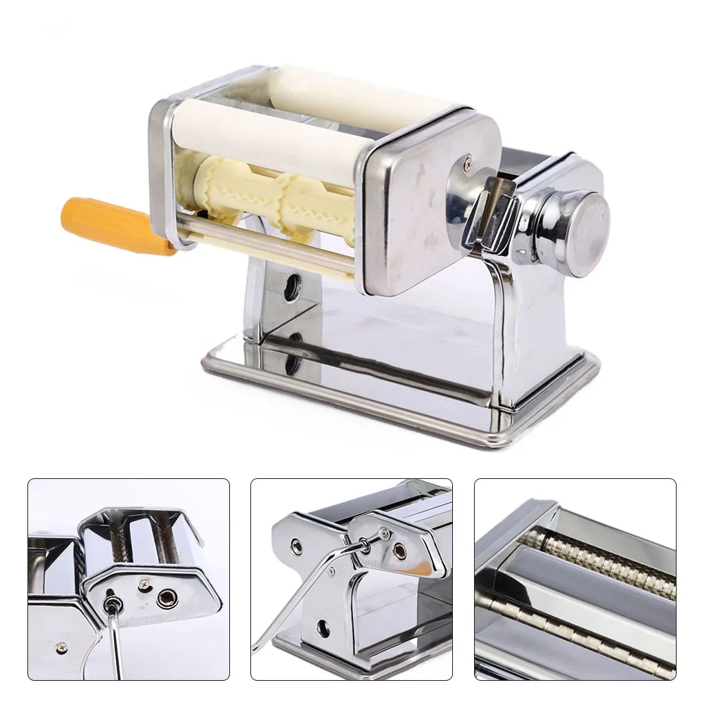25x17x16cm Built To Last Pasta Maker Noodle Machine Lasagna Spaghetti Tool Manual Making Multi-function Sliver