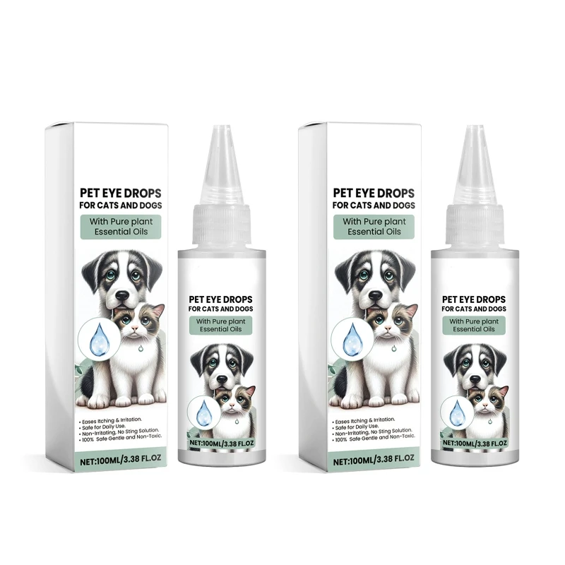 

1pc/2pcs Eye Drop Cleaner for Dogs 100ml Useful Mild Ingredient Relieve Discomfort Stain Removers for Pet Eyes Care Drop
