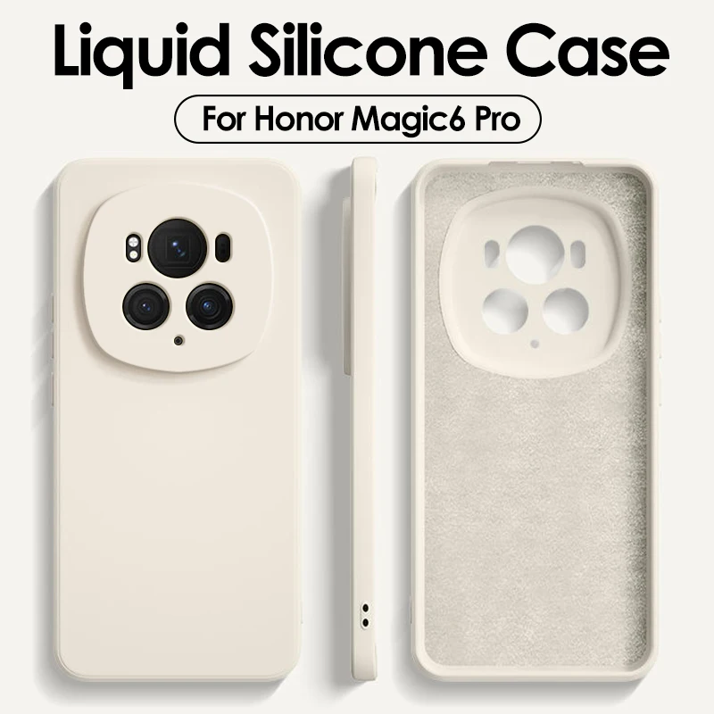 Per Honor Magic 6 Pro Custodia Quadrata In Silicone Liquido Soft Cover Per Huawei Honor Magic 6 Magic6 Pro Magic6Pro Custodia Antiurto Per Telefono