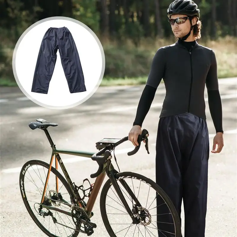 Hiking Pants Double Layer Waterproof Outdoor Cycling Pants Rainproof Motorcycle Riding Rain Pants Fishing Trousers Camping Hiking