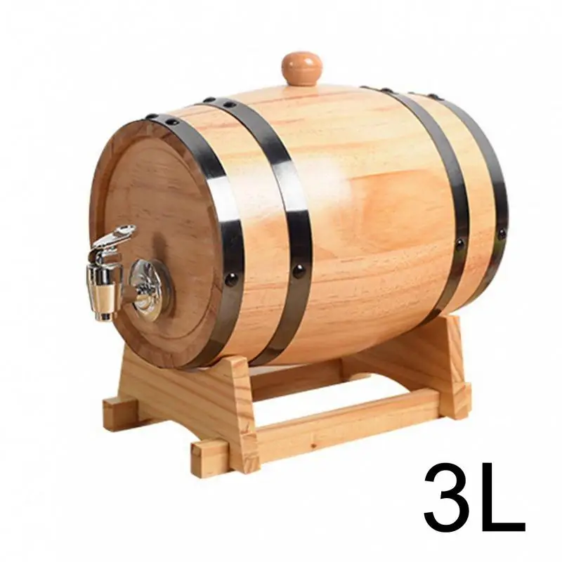 1L15L3LWoodenWineBarrelOakBeerBrewingEquipmentMiniKegHome
