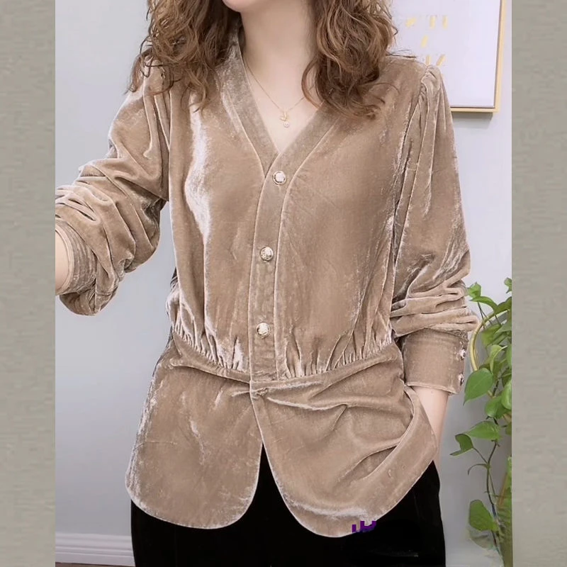 

Fashion Spring Autumn Women's Button Shirt Long Sleeve Top T-shirt Retro Cardigan Cheap Wholesale Plus Size High Quality Luxury
