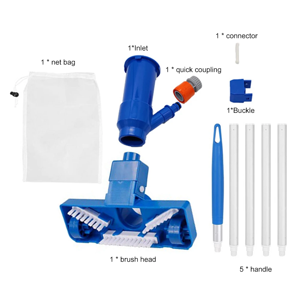 Portable Swimming Pool Vacuum Cleaner Cleaning Tool Disinfect Suction Head Pond Fountain Pool Vacuum Cleaner Brush with Handle