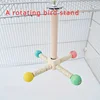 Rotating Bird Perch Stand with Bearing for Parrots - Durable Cork Material, Interactive Enrichment Play Toy for Cage Bird Toys 1