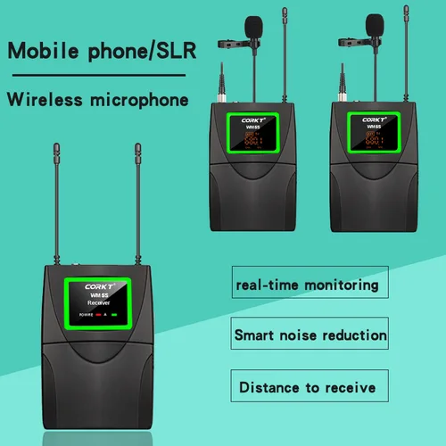 오디오 UHF 무선 라발리에 마이크, DSLR 카메라 인터뷰 라이브 녹화용, 30 채널 선택 가능, 50m 범위 2