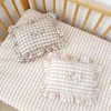 Fashion Baby Soothing Pillow with Bowknot Ruffles Cotton Breathable Soft Newborn Baby Pillow Comfortable Newborn Sleeping 2