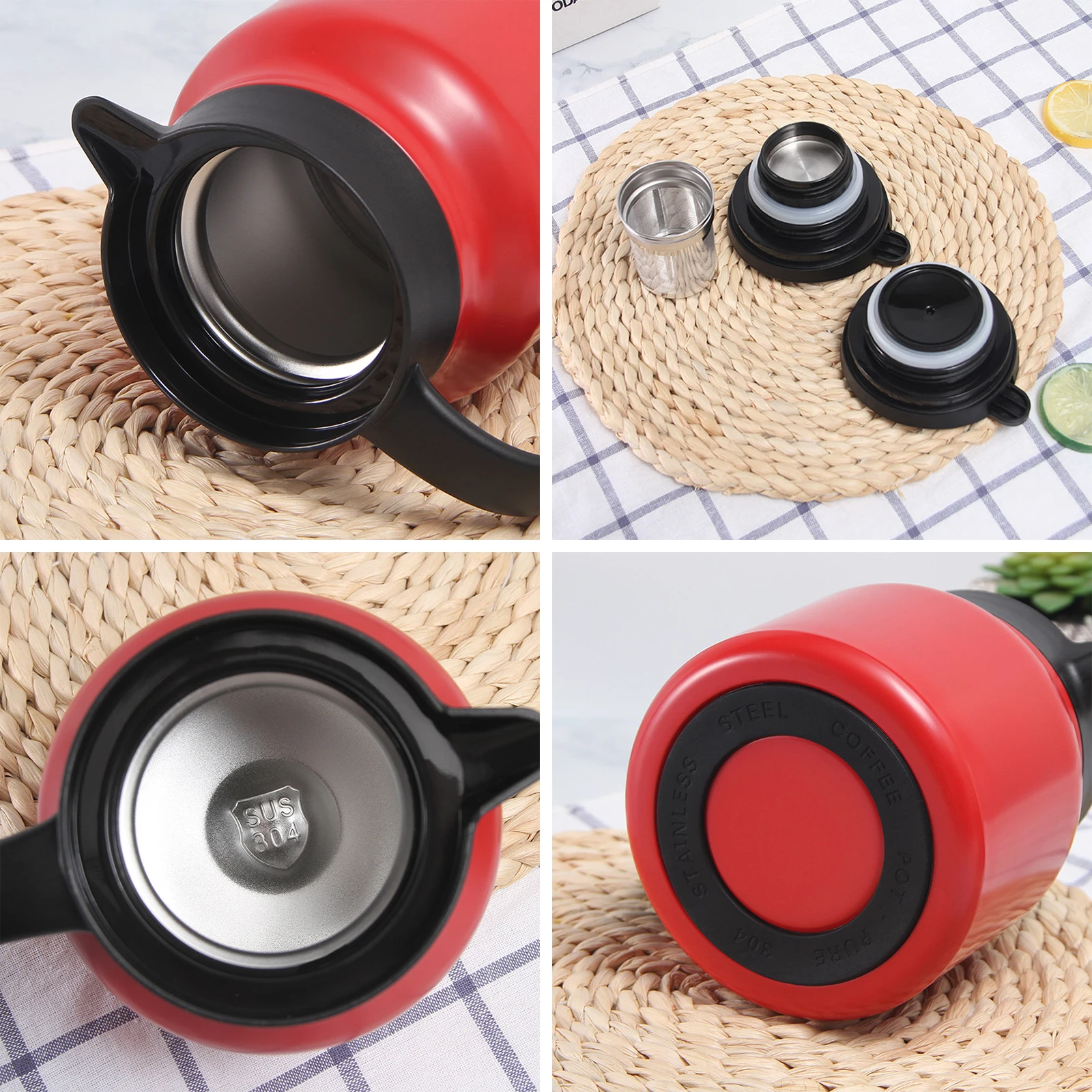 Vacuum Flask Tea Pot Marine Grade Stainless Steel 1000Ml