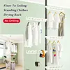 Household Flooring drying rack indoor telescopic pole drying rack Balcony Window Retractable drying rod Fixed Hanging Coat Racks 1