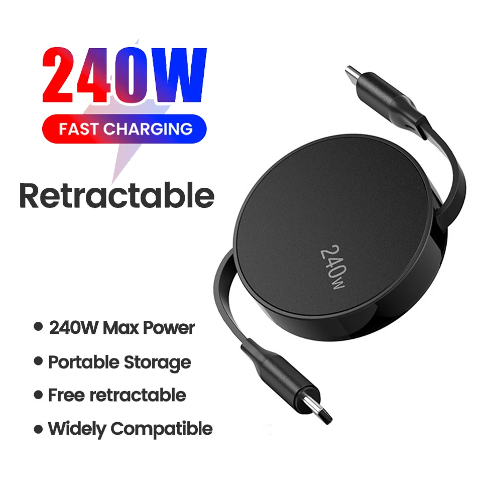 Retractable Type c to Type c 240W PD Fast Charger Cable for iPhone 15 16 Plus Pro Max Xiaomi MacBook iPad Portable Charger Cable BEST SELLERS Retractable Type c to Type c 240W PD Fast Charger Cable for iPhone 15 16 Plus Pro Max Xiaomi MacBook iPad Portable Charger Cable BEST SELLERS